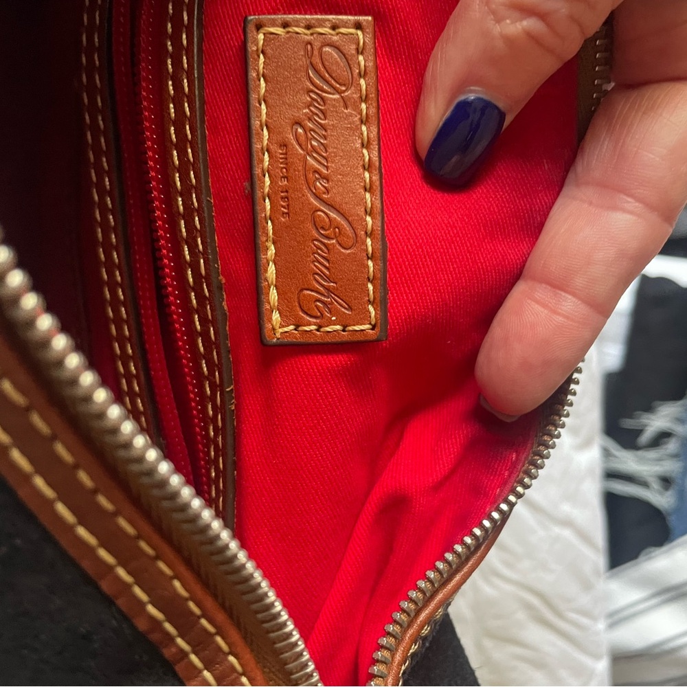 Dooney & Bourke Navy Suede Shoulder Bag - Picture 4 of 10